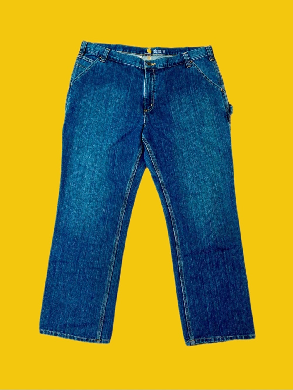 Carhartt Relaxed Fit Carpenter Jeans Blue Denim Work Pants 38x30